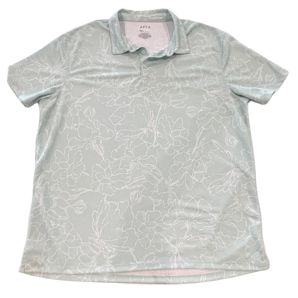 Polo Shirt АРТ.9 tropical Floral Print Apt. 9 Premier Flex Performance Polo Golf